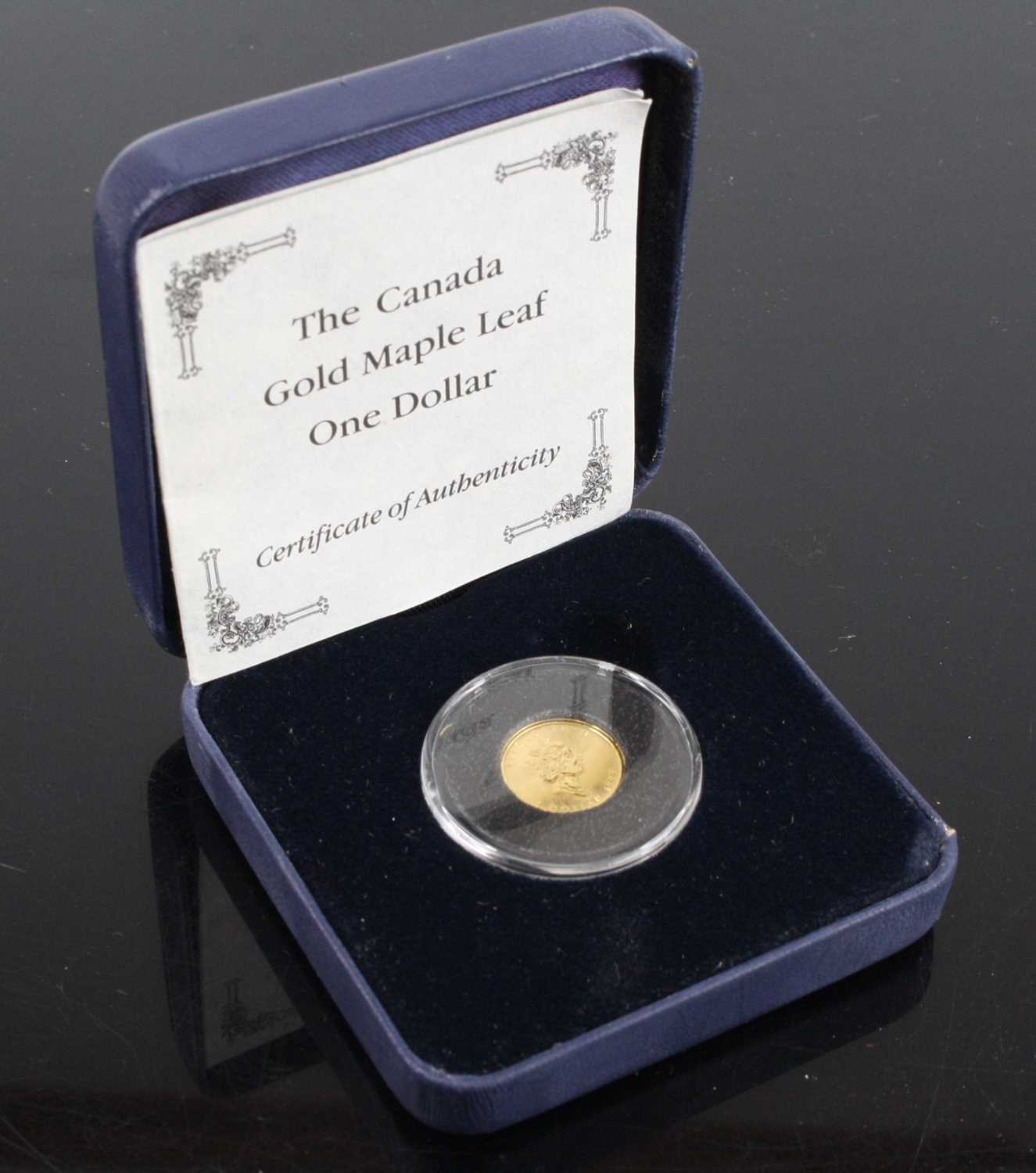 Canada, 1995 The Gold Maple Leaf One Dollar, obv: Elizabeth II above denomination and date, rev: