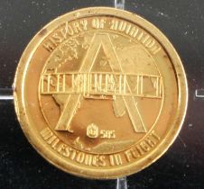 The History of Aviation Concorde Commemorative Coin, .585 0.5g gold coin in plastic capsule, with