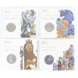 United Kindgom, The Royal Mint, The Queen's Beasts, a collection of four BUNC £5 coins each in