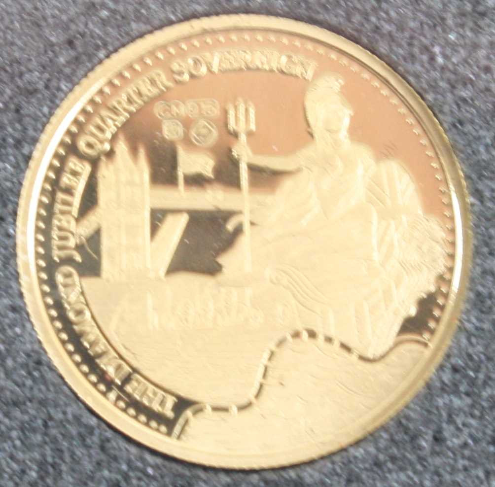 Tristan Da Cunha, The 2012 Diamond Jubilee Gold Quarter Sovereign, with certificate in - Image 3 of 3