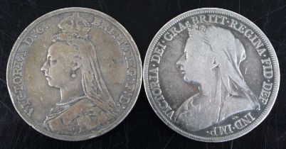 Great Britain, 1892 crown, Victoria jubilee bust, rev: St George and Dragon above date, together