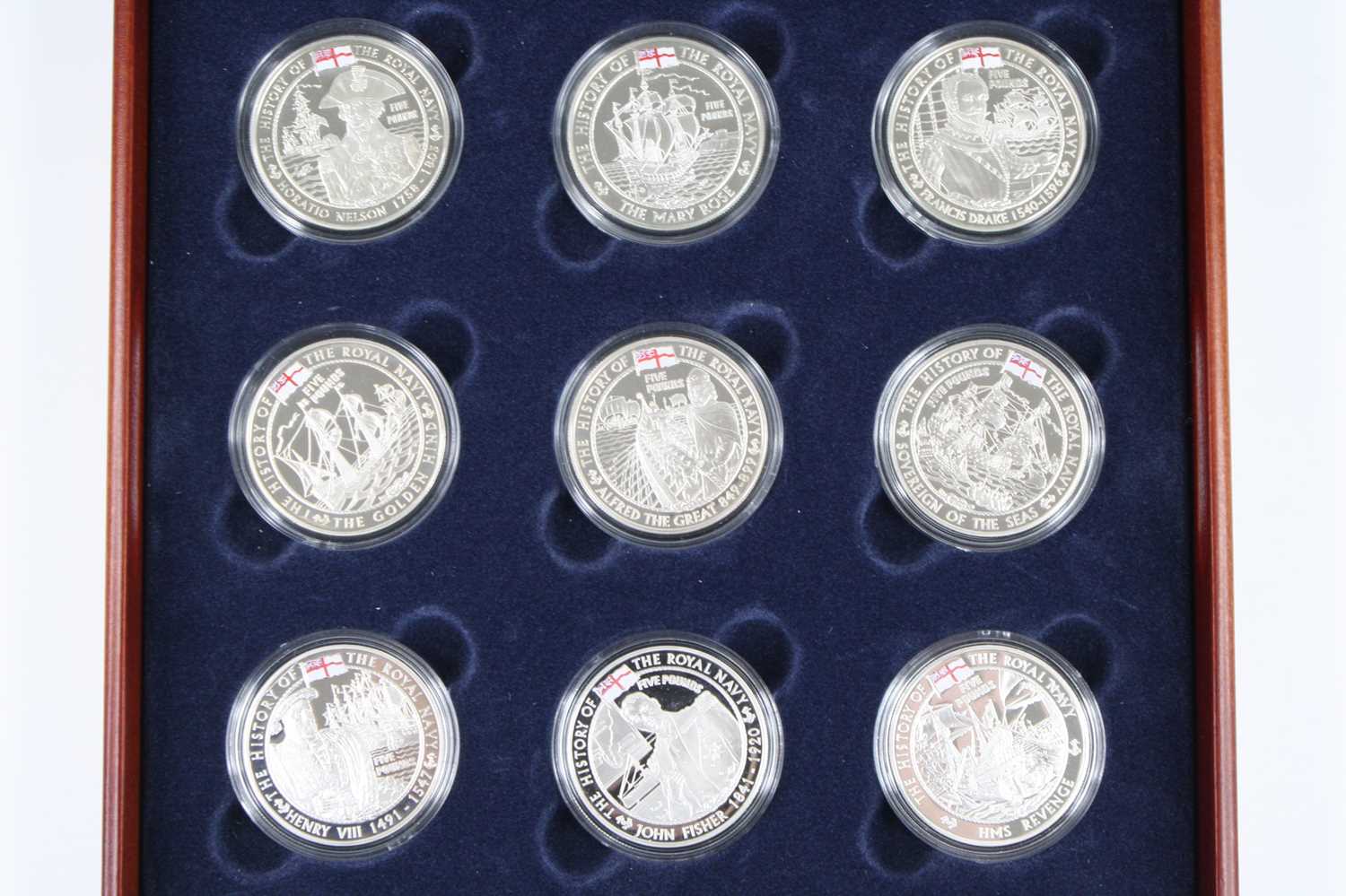 The Royal Mint, The History of the Royal Navy, a set of eighteen silver proof crowns, Channel - Image 2 of 2