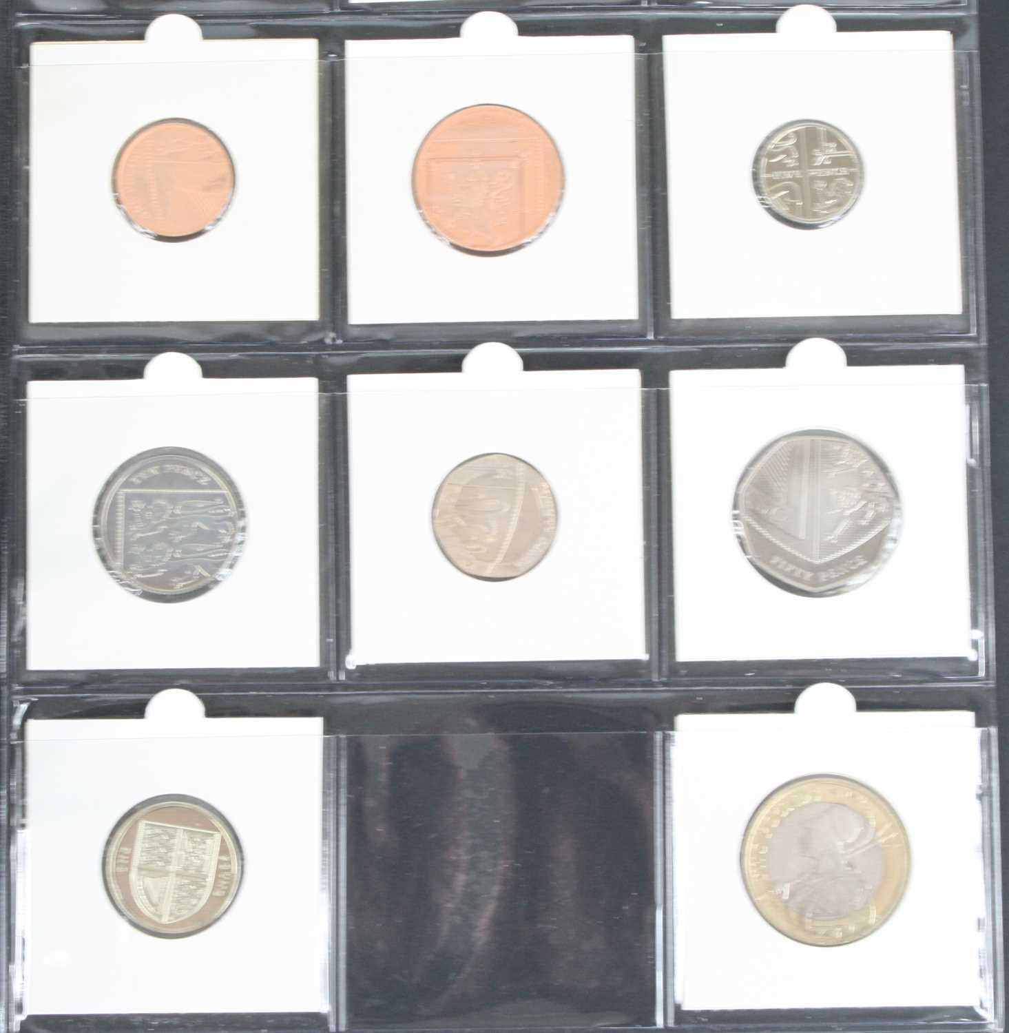 Great Britain, a Lindner folder of coins neatly arranged by year, many uncirculated to include 1937, - Image 14 of 15