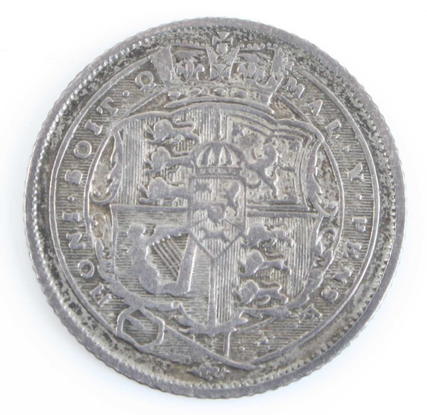 Great Britain, 1820 sixpence, George III laureate bust above date, rev: crowned quartered shield - Image 4 of 8