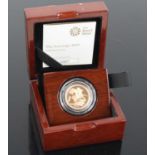 Great Britain, 2019 gold proof full sovereign, Elizabeth II, rev: St George and Dragon above date,