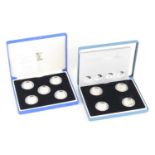 United Kingdom, The Royal Mint, a collection of five silver proof £1 coins, 2003-2007, cased with