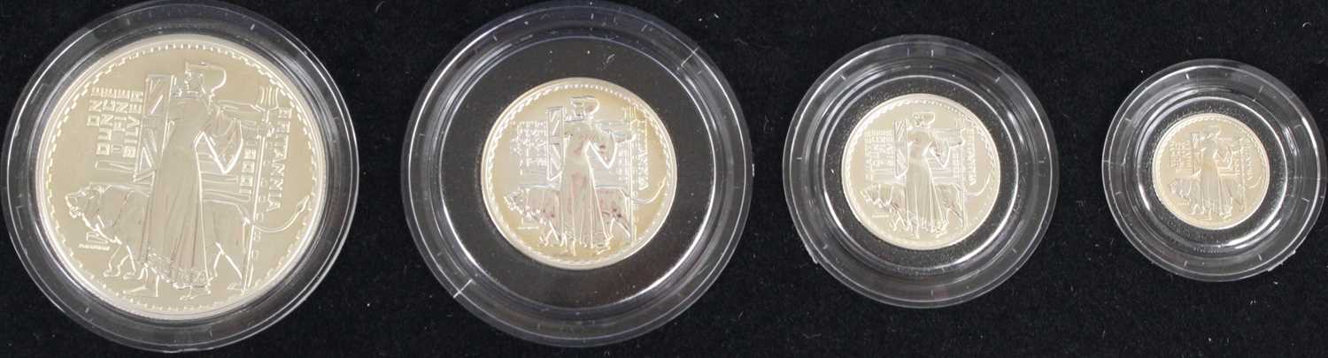 Great Britain, 2001 Britannia four coin silver proof set, to include two pound, one pound, 50 - Image 2 of 2