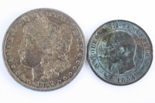 United States of America, 1887 Morgan dollar, obv: Liberty head, facing left, rev: Eagle holding