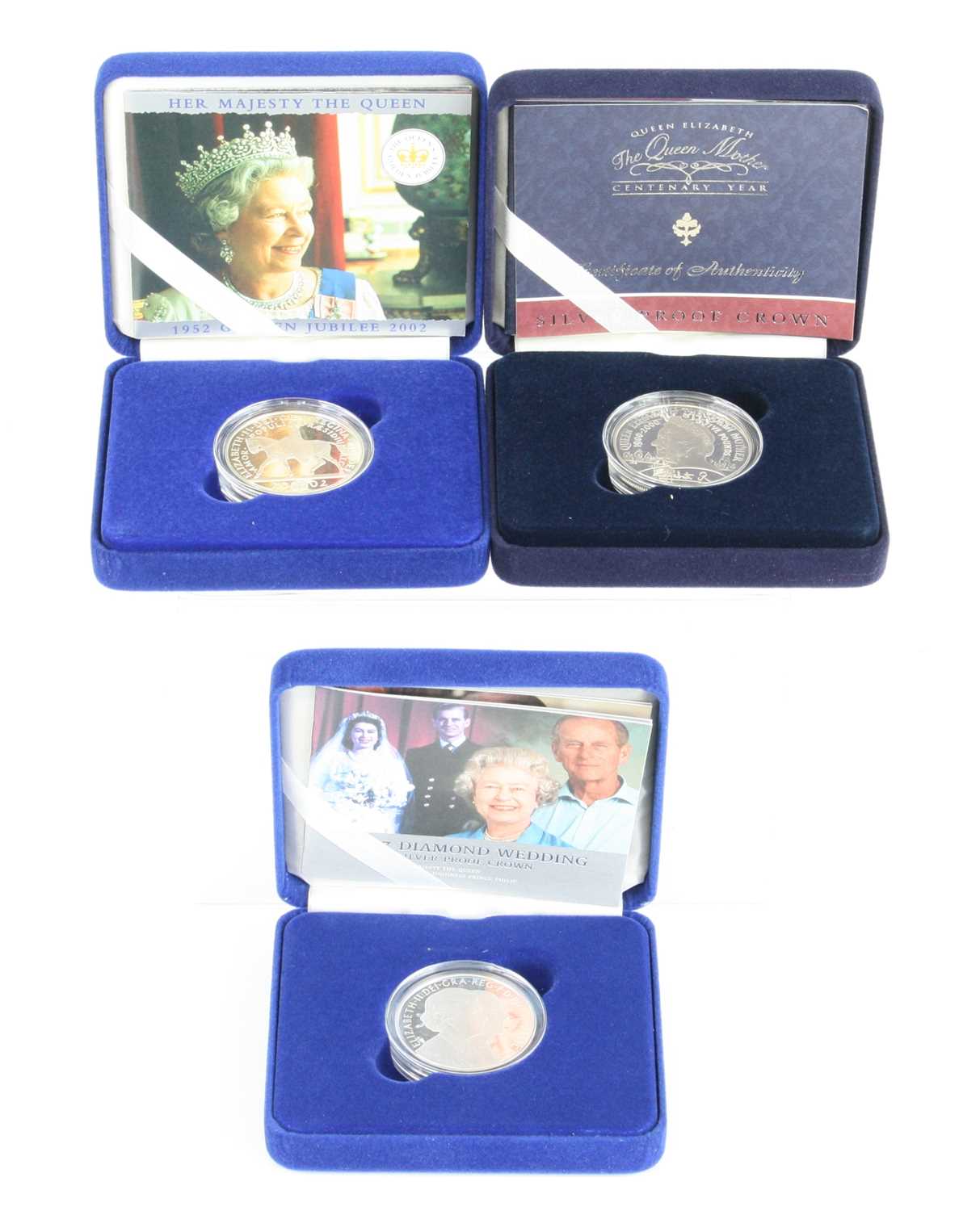 The Royal Mint, Her Majesty The Queen 1952-2002 Golden Jubilee Silver Proof Crown, together with a