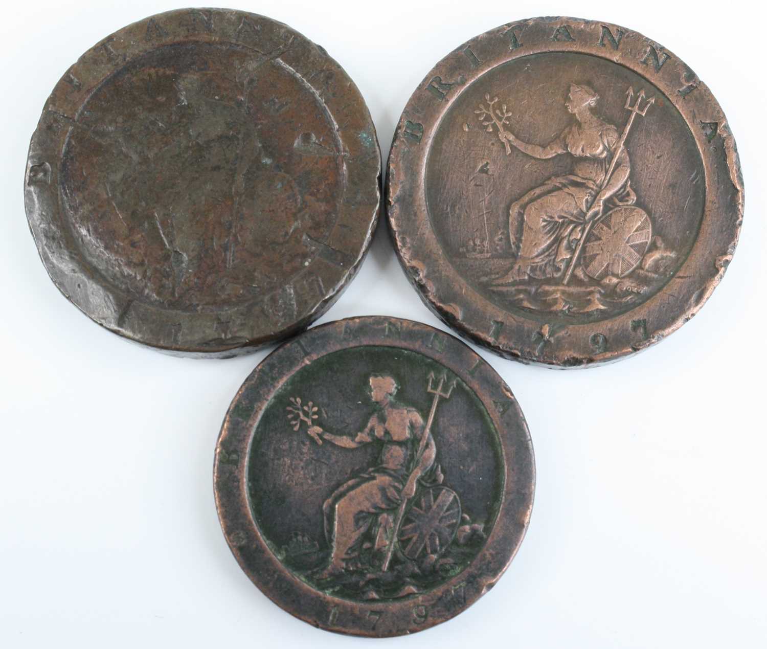 WITHDRAWN Great Britain, 1797 cartwheel two penny, Soho mint, George III laureate bust, rev; - Image 2 of 4