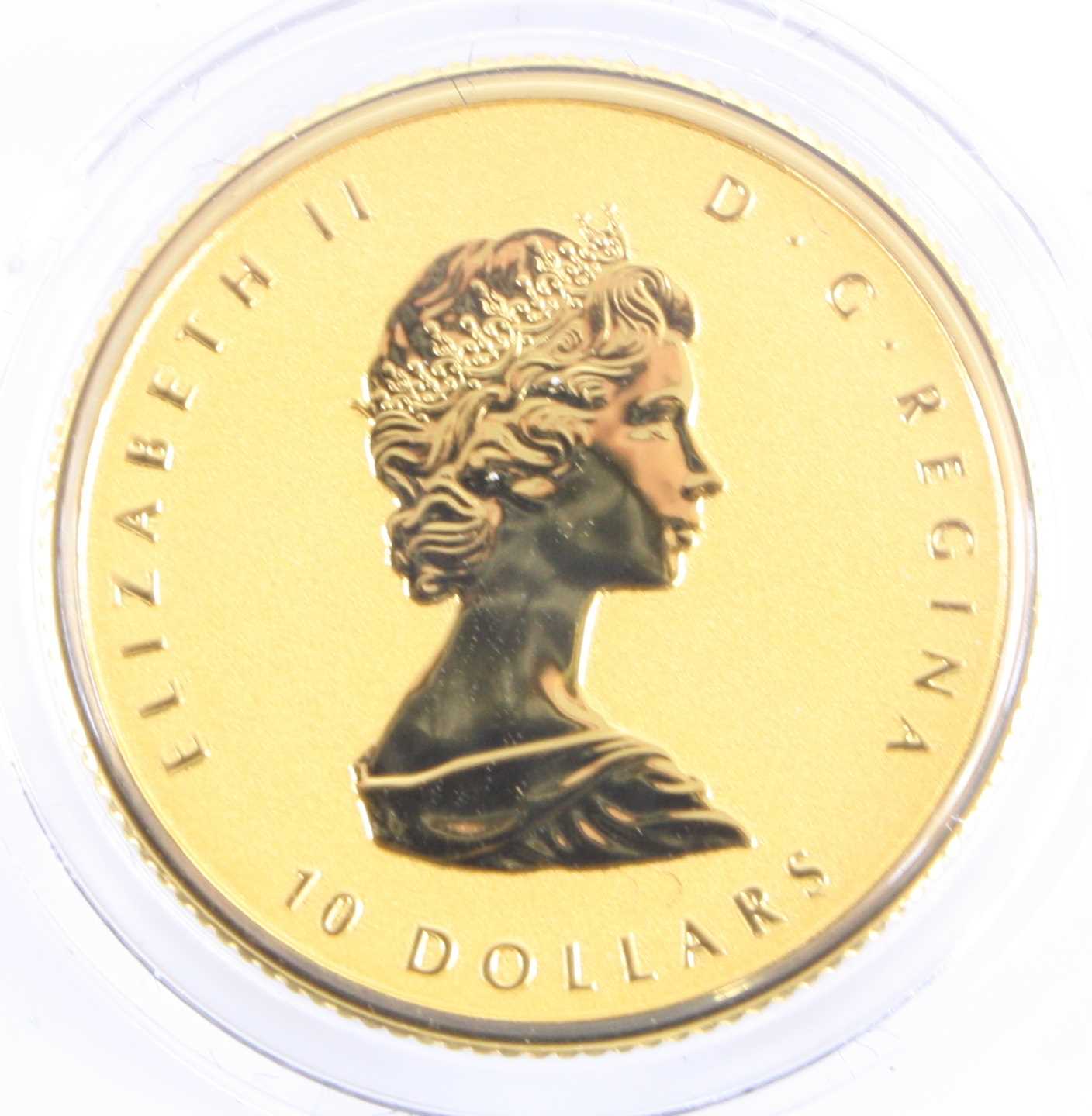 Royal Canadian Mint, Canada 2019 Maple Leaf 1/4oz Gold Proof Coin, obv: Elizabeth II, rev: Maple - Image 2 of 3