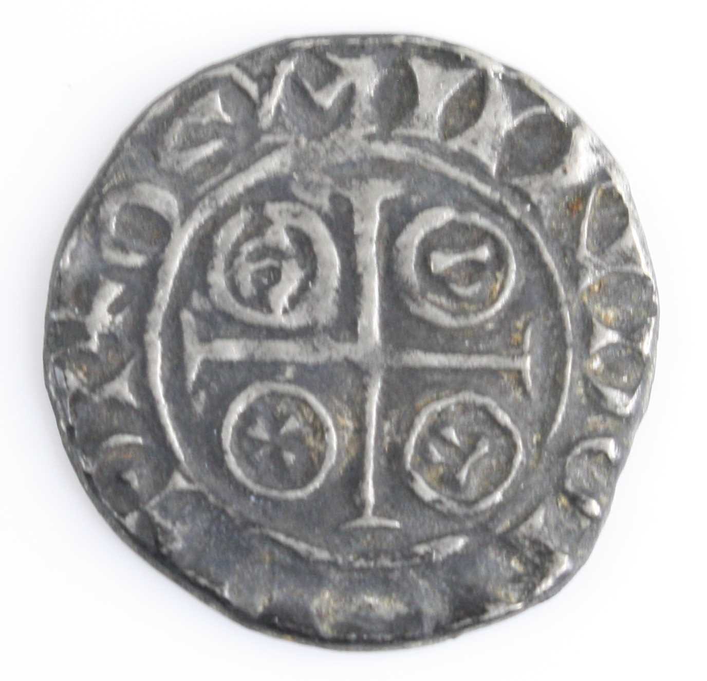 William I (1066-1087), silver penny, Pax type, obv: crowned facing portrait, rev: cross pattée - Bild 2 aus 2