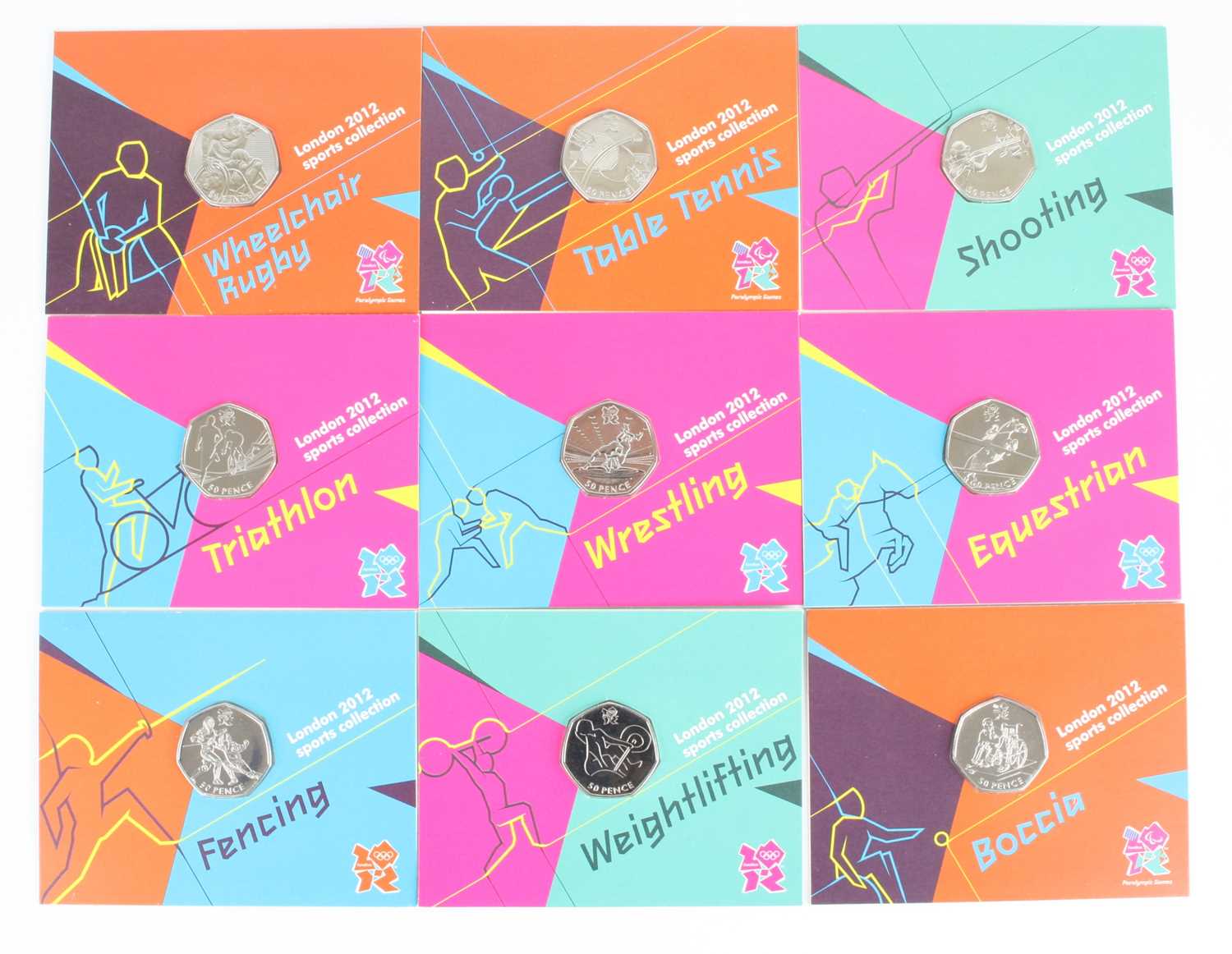 United Kingdom, The Royal Mint London 2012 Sports Collection, a set of twenty-nine 50 pence pieces - Image 2 of 2