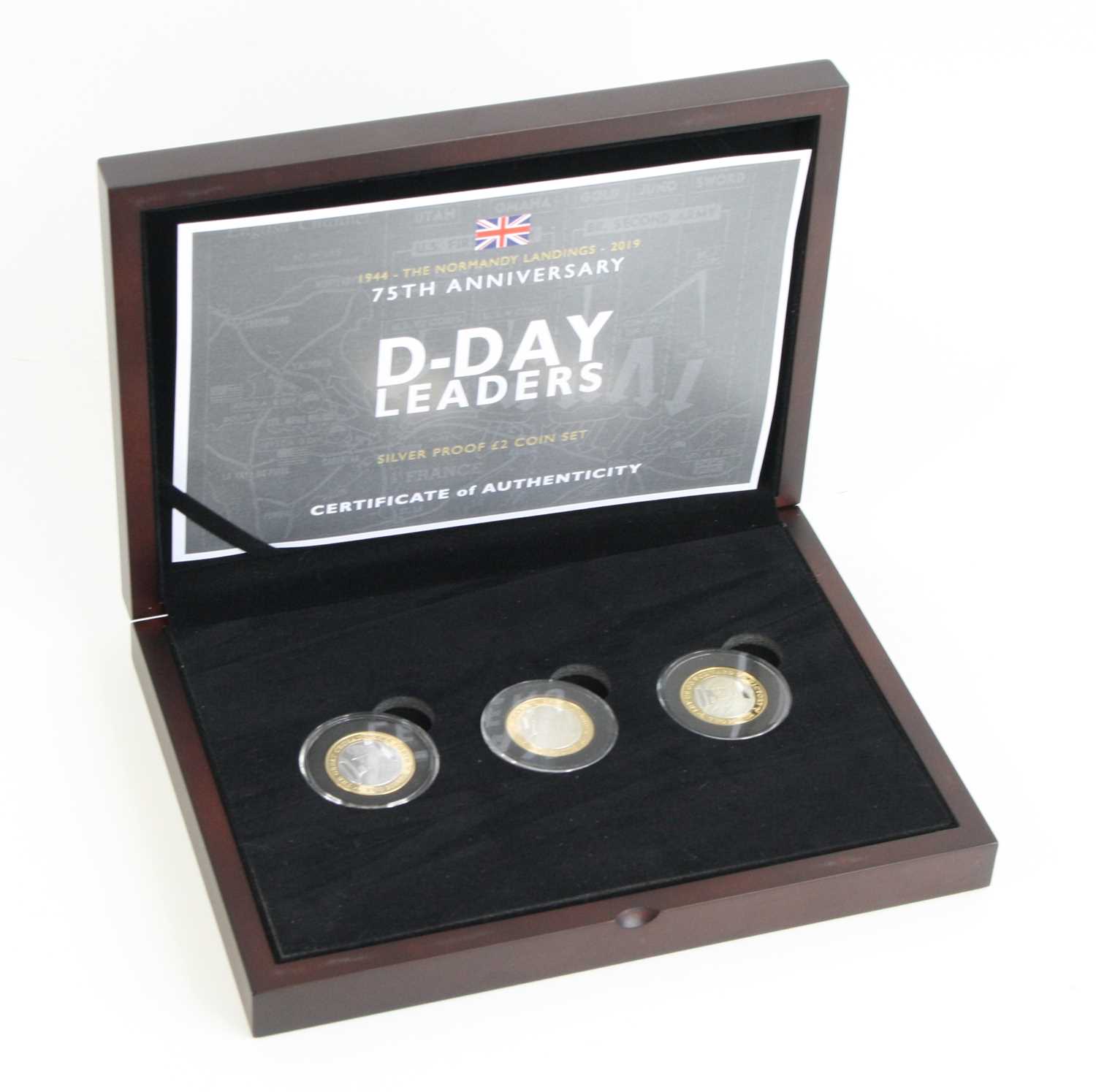 Isle of Man, 1944-2019 The Normandy Landings 75th Anniversary D-Day Leaders Silver Proof £2 Coin