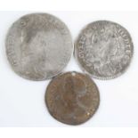 England, 1696 shilling, William III first laureate and draped bust, rev: crowned cruciform shields