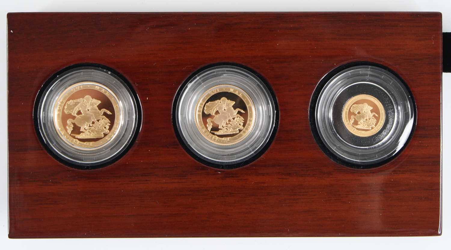 The Royal Mint, The 2017 Sovereign Collection Gold Proof Three-Coin Set, full, half and quarter - Image 2 of 2