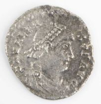 Roman Imperial Coinage, Valens (364-378), Siliqua, obv: diademed, draped, and cuirassed bust