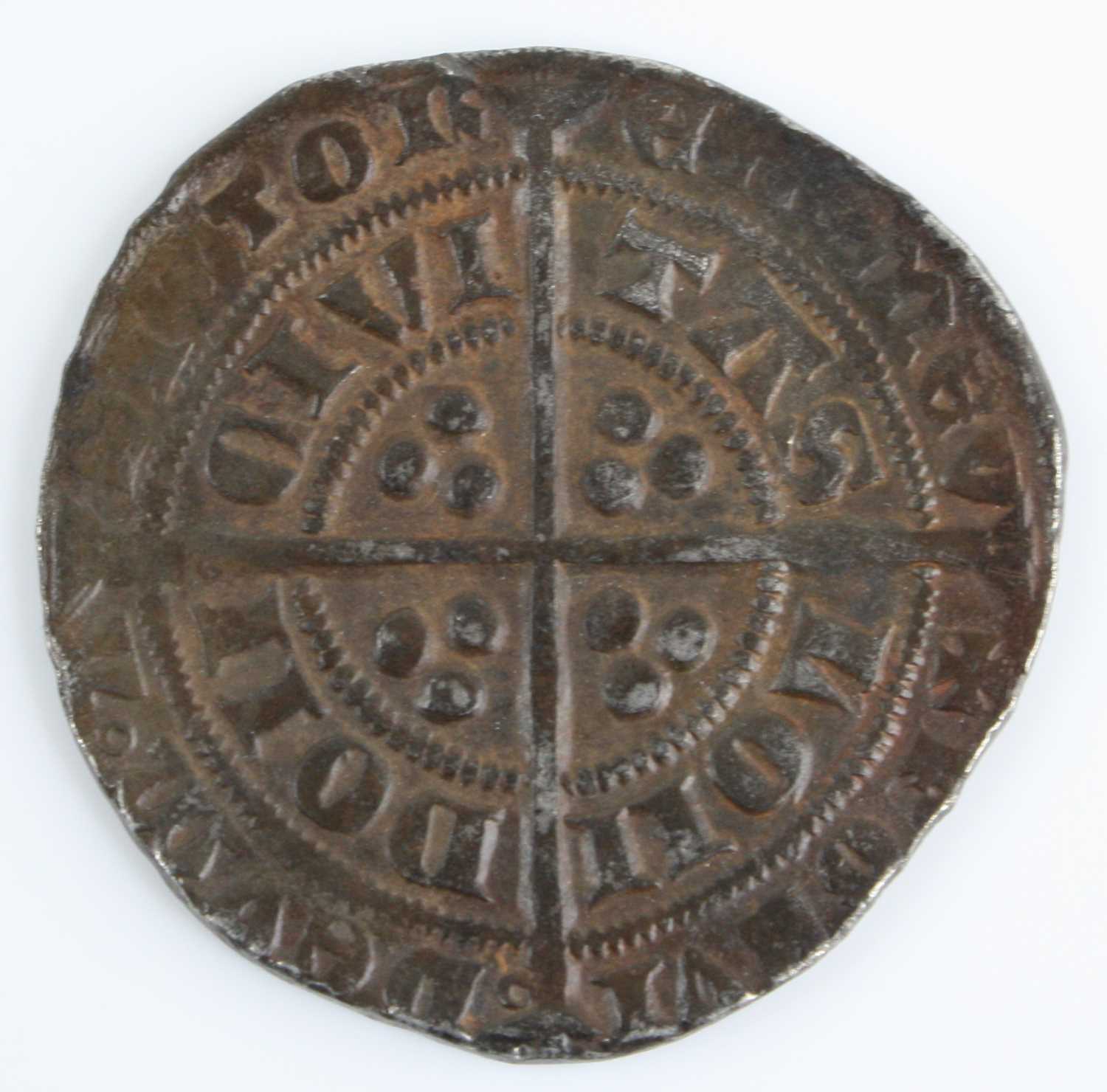 England, Edward III (1327-1377) groat, obv: crowned facing bust within legend, rev: long cross - Image 2 of 11