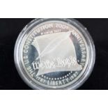 United States of America, 1987 200th Anniversay of the Constitution silver dollar, obv: sheets of