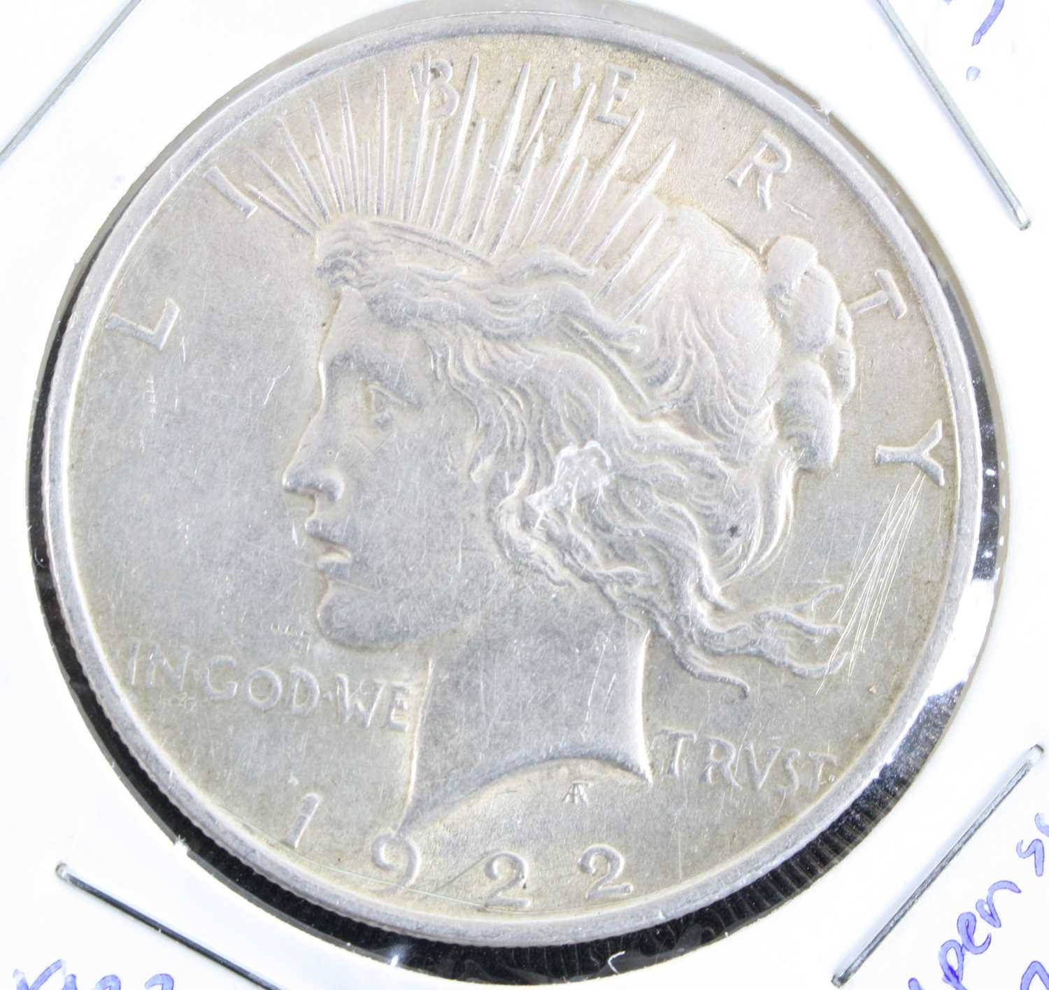 United States of America, 1922 Peace dollar, obv: Liberty bust left above date, rev: eagle