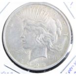 United States of America, 1922 Peace dollar, obv: Liberty bust left above date, rev: eagle