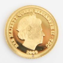 The London Mint Office, Fabula Aurum 2009 gold half crown, obv; Elizabeth II, rev; St George and