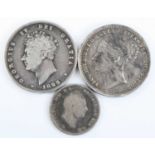 Great Britain, 1825 shilling, George IV uncrowned bust above date, rev: crowned lion passant atop