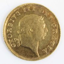 Great Britain, 1804 gold half guinea, George III 7th laureate bust, rev: crowned shield of arms