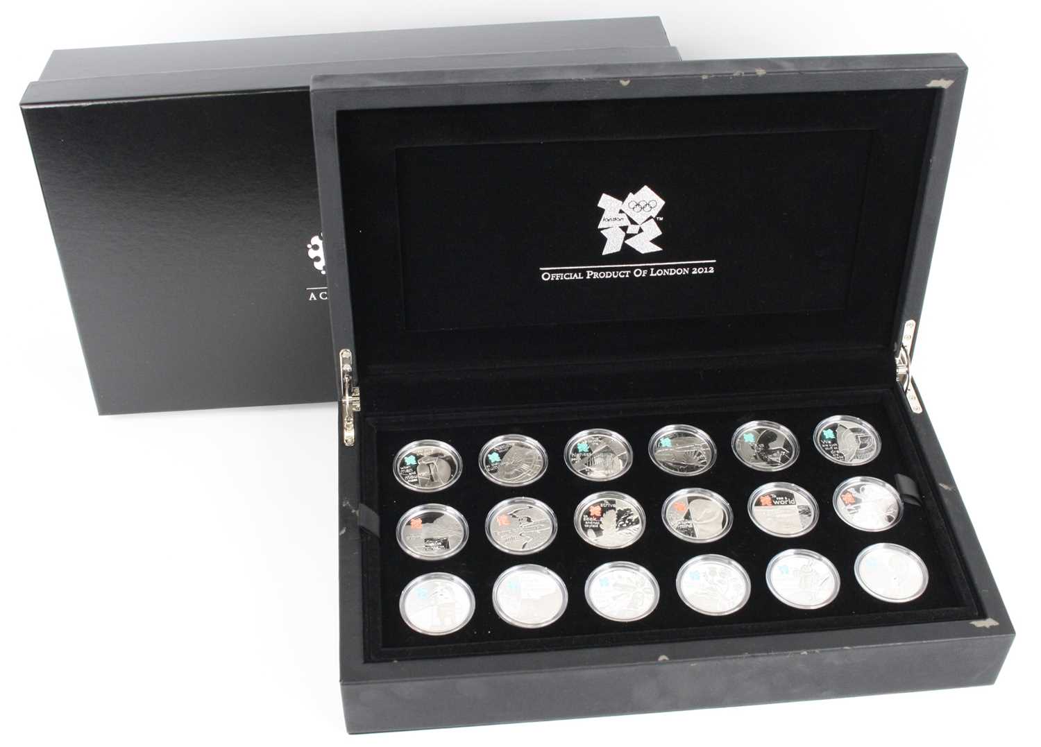 United Kingdom, The Royal Mint, A Celebration of Britain Silver Proof Collection, eighteen silver