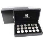 United Kingdom, The Royal Mint, A Celebration of Britain Silver Proof Collection, eighteen silver