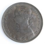 Great Britain, 1881 penny, Heaton mint, Victoria young bust, rev: Britannia seated right, 1881 H
