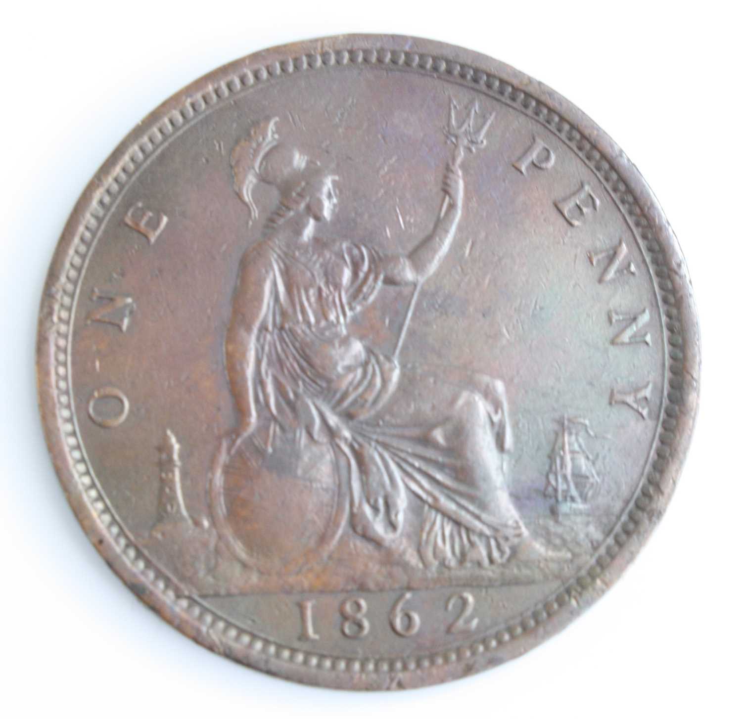 Great Britain, 1881 penny, Heaton mint, Victoria young bust, rev: Britannia seated right, 1881 H - Image 4 of 9