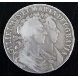 England, 1689 half crown, obv: first laureate co-joined busts of King William and Queen Mary