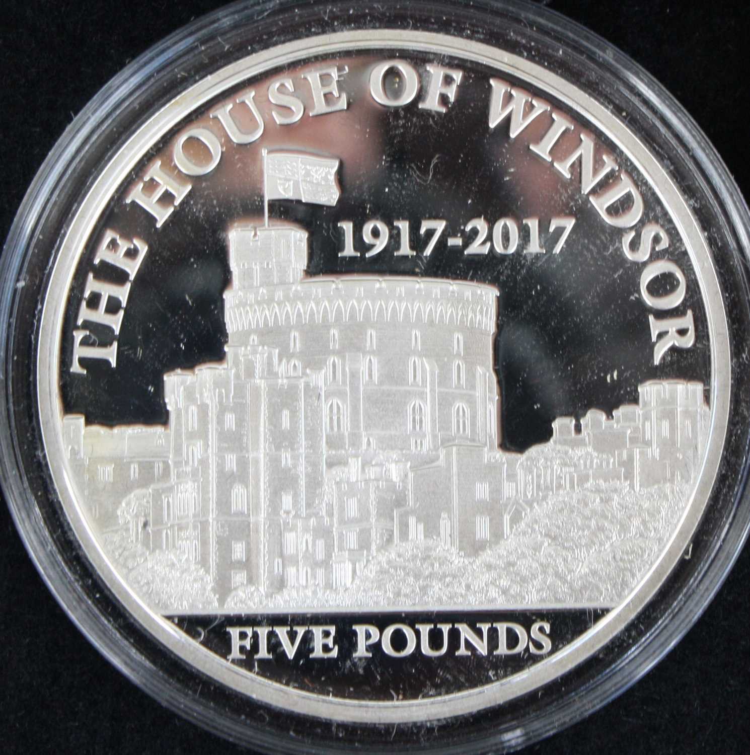 Bailiwick of Guernsey, 2016 Her Majesty The Queen's 90th Birthday Silver Proof £5, obv: crowned - Image 2 of 5