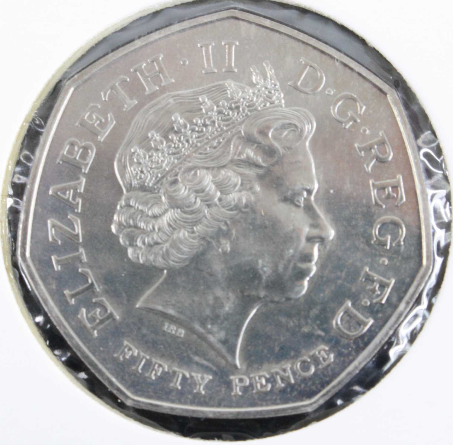 Great Britain, 2009 Kew Gardens 50 pence piece, obv; Elizabeth II 4th crowned portrait, rev;