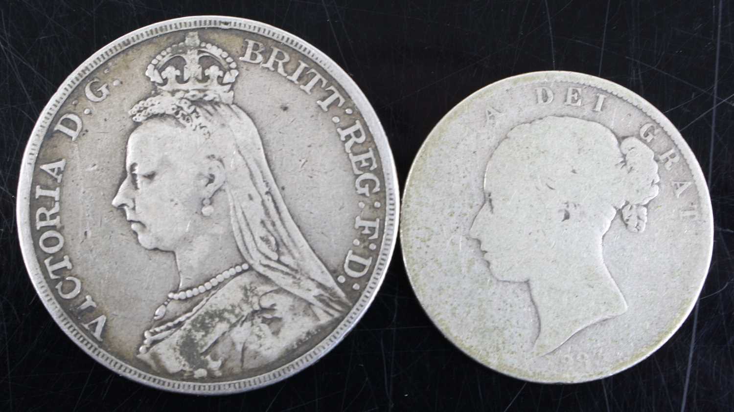 Great Britain, 1889 crown, Victoria jubilee bust, rev: St George and Dragon above date, together