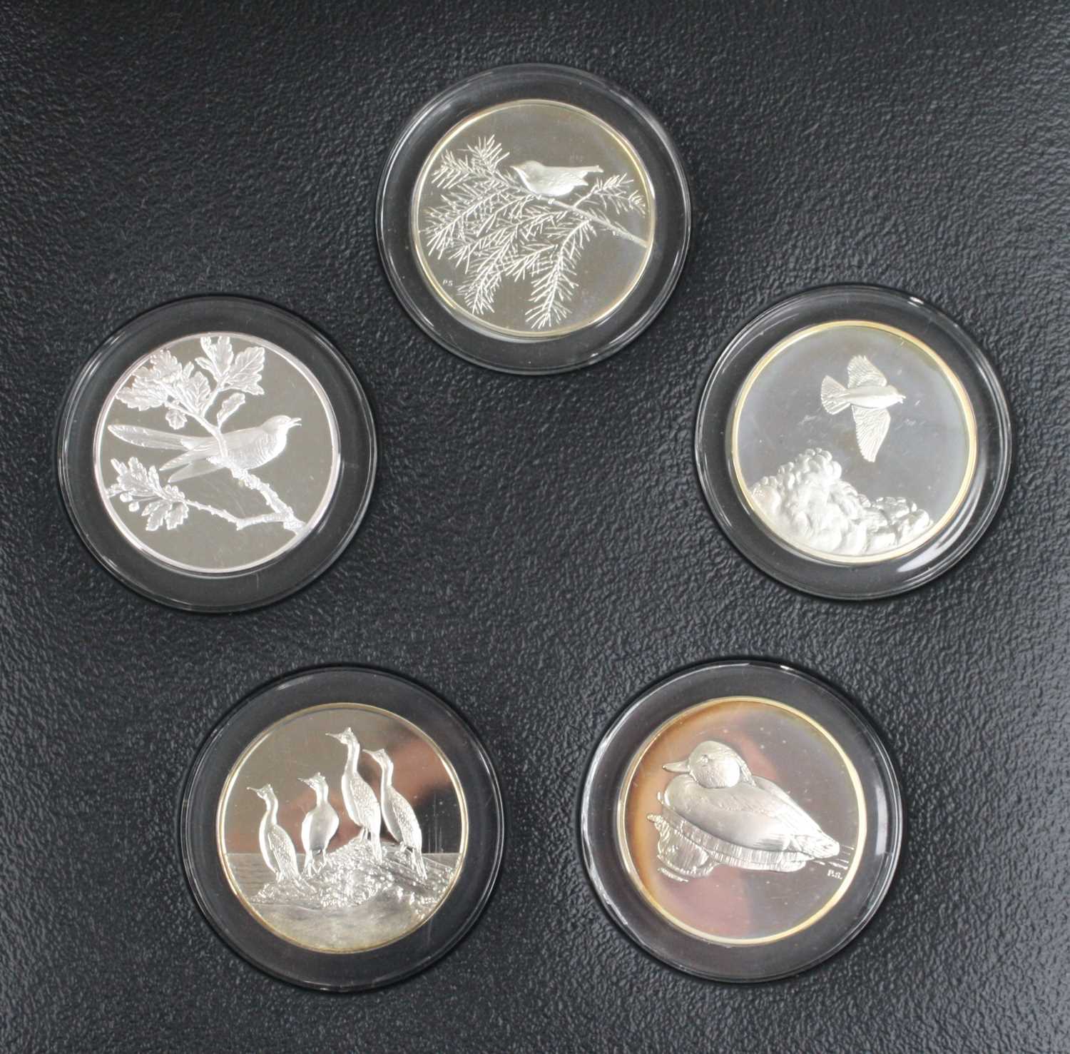 After Peter Scott, British Birds, a collection of thirty-five silver medals produced by John Pinches - Bild 2 aus 4