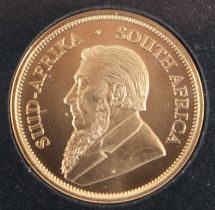 South Africa, 2017 gold quarter ounce uncirculated krugerrand, obv: portrait of Stephanus Johannes