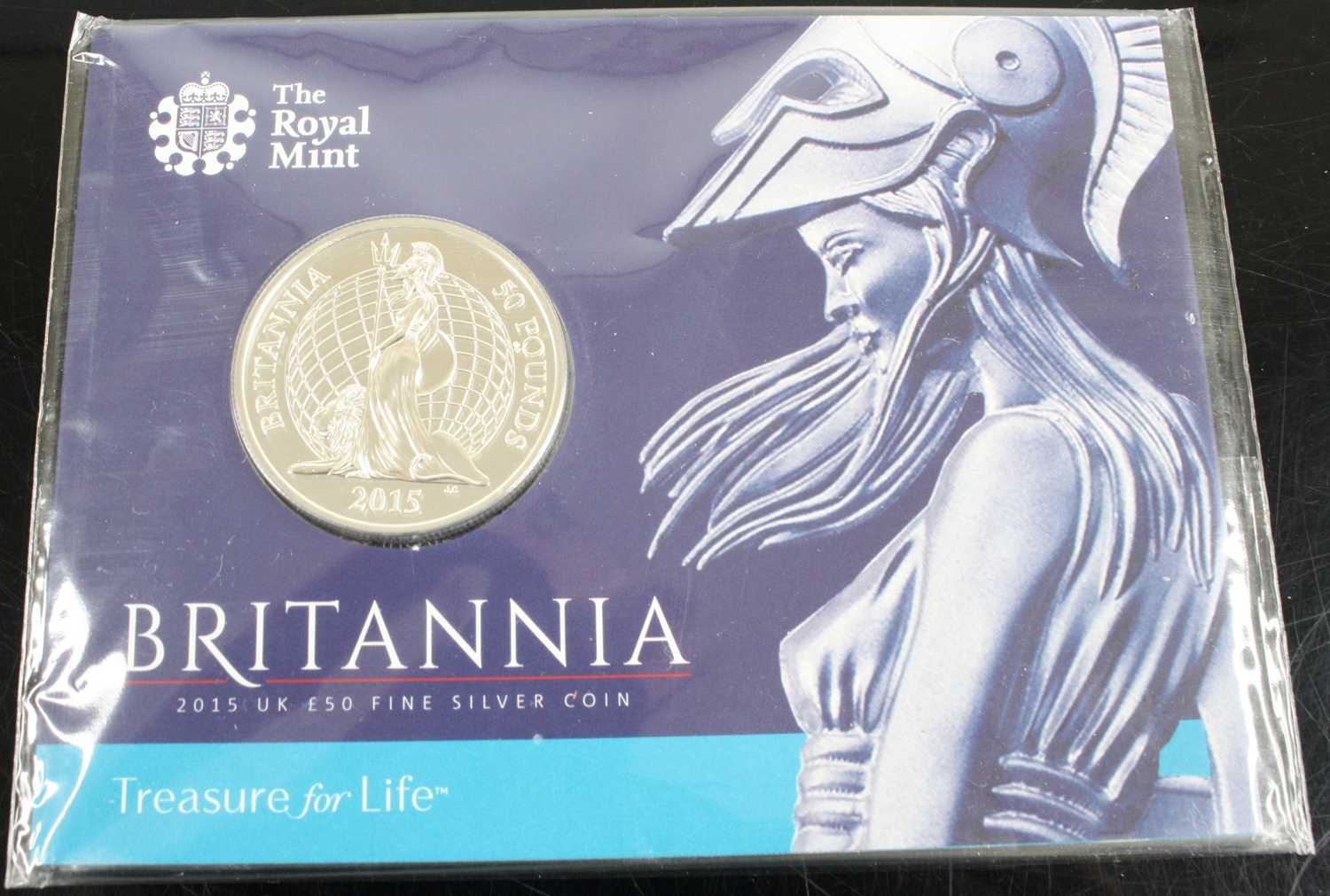 United Kingdom, The Royal Mint, 2007 Silver Bullion Britannia £2 Coin, in card sleeve, together with - Image 2 of 2