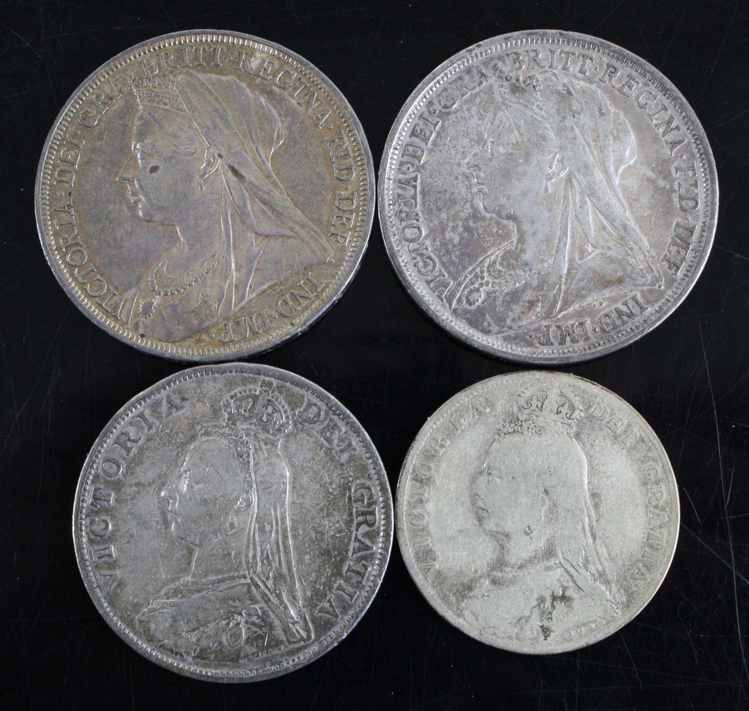 Great Britain, 1893 crown, Victoria veiled bust, rev: St George and Dragon above date, together with