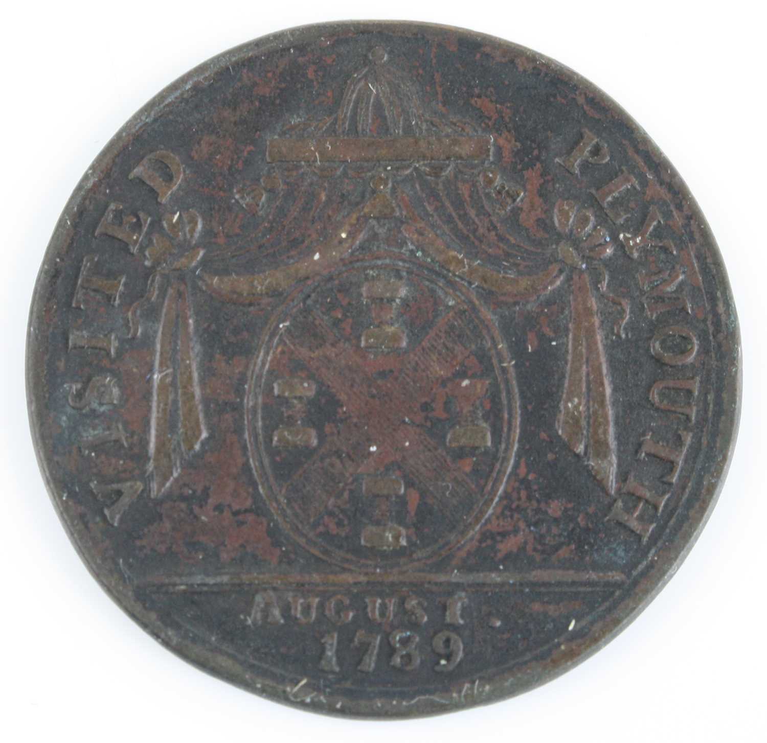 Great Britain, 1789 Visit of George III to Plymouth, obv: laureate bust right, rev: draped shield - Image 2 of 4