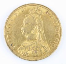 Great Britain, 1887 gold full sovereign, Victoria jubilee bust, rev: St George and Dragon above