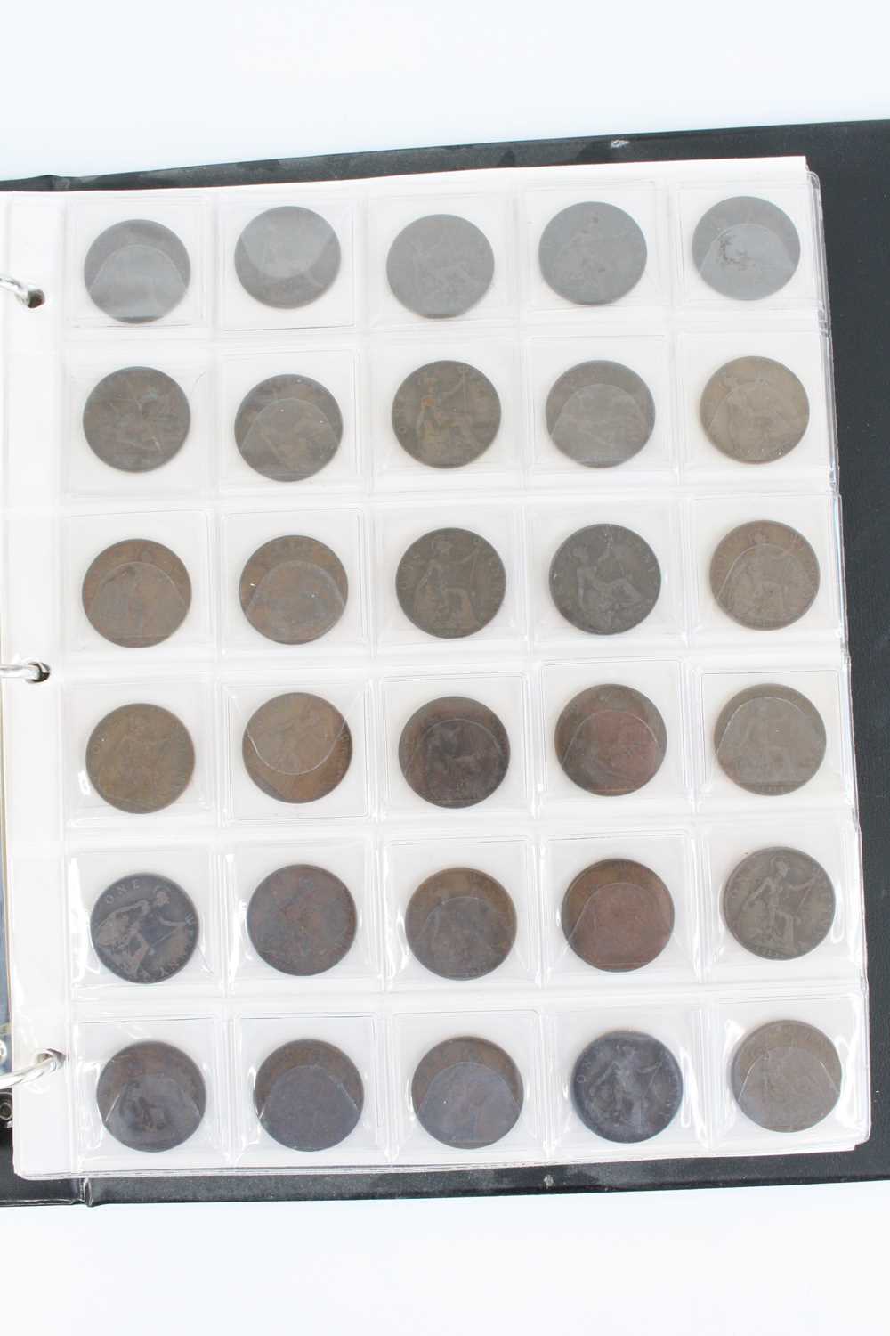 Great Britain, an album of coins mainly Victorian and later copper pennies, together with various - Image 2 of 4