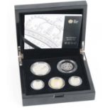 United Kingdom, The Royal Mint, The 2010 Silver Piedfort Set, five silver proof coins £5 to 50p,