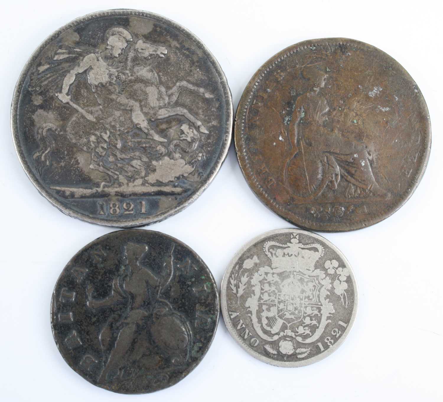 Great Britain, 1821 crown, George IIII laureate bust, rev; St George and Dragon above date, - Image 6 of 6