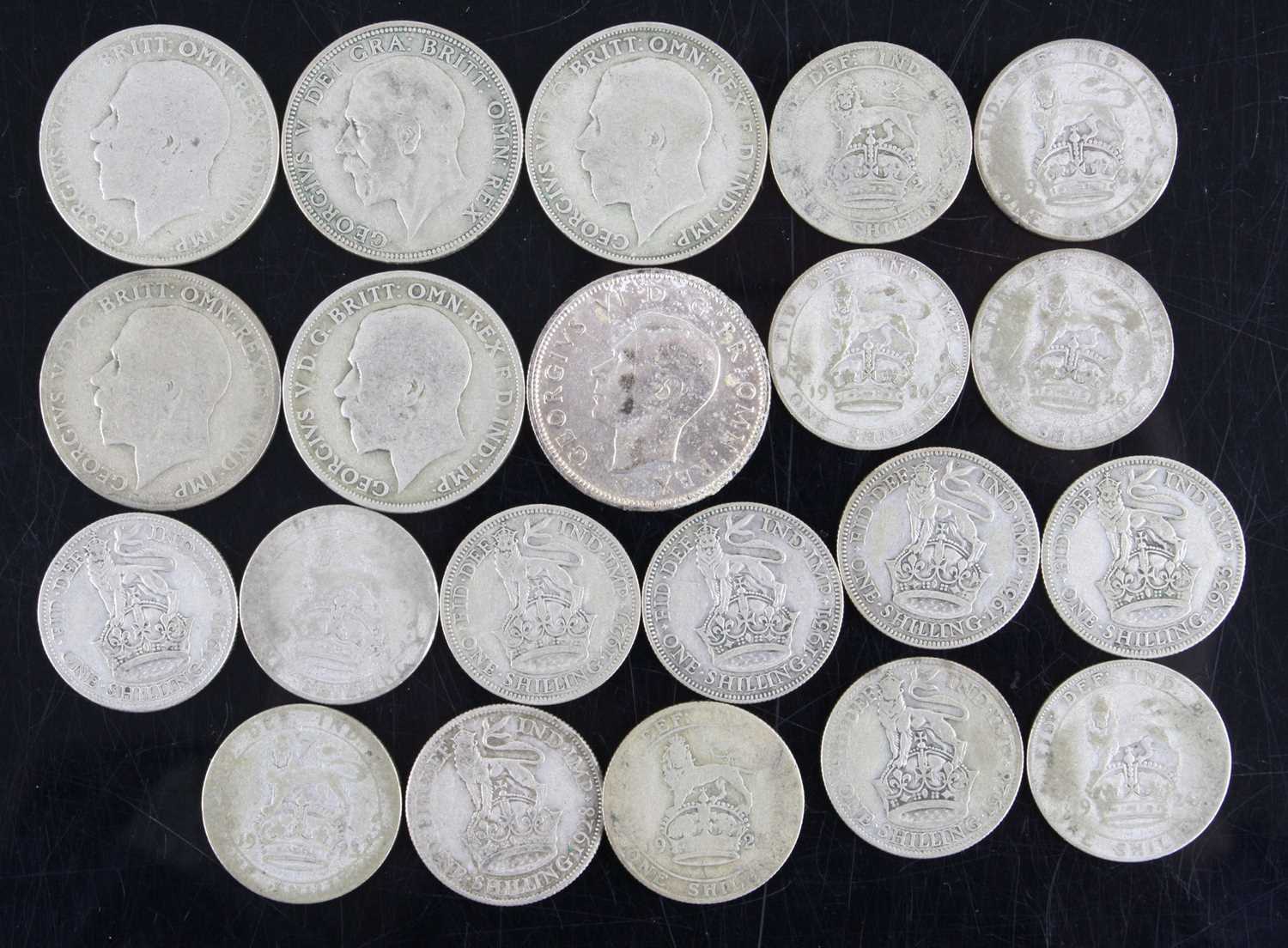 Great Britain, a collection of coins to include George V/VI florins and shillings, together with