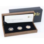The Royal Mint, 2010 UK Gold Proof Sovereign Three-Coin Collection, full, half and quarter