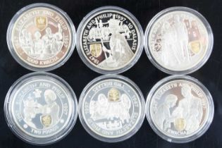 The Royal Mint, Golden Wedding Anniversary Silver Collection, six silver proof coins to include