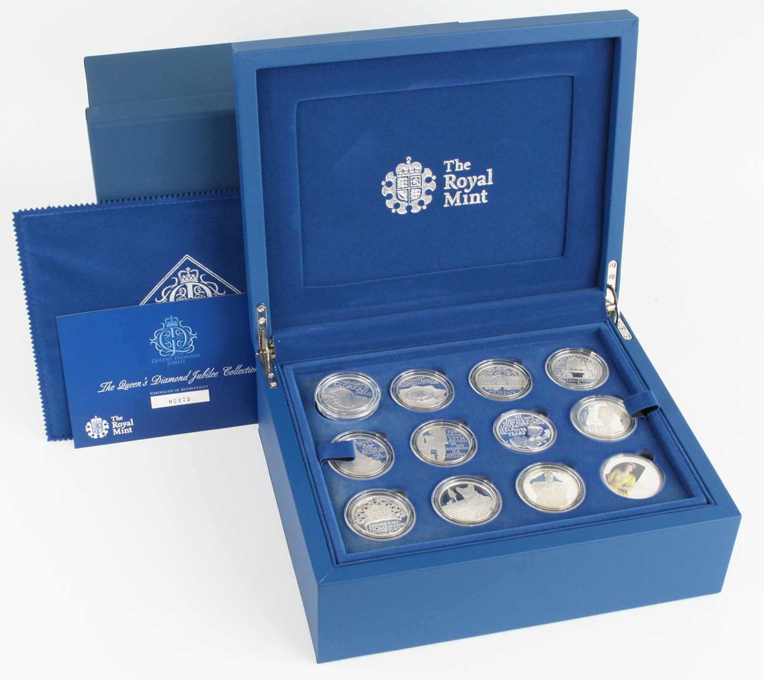 The Royal Mint, The Queen's Diamond Jubilee Collection, twenty-four silver proof coins, with