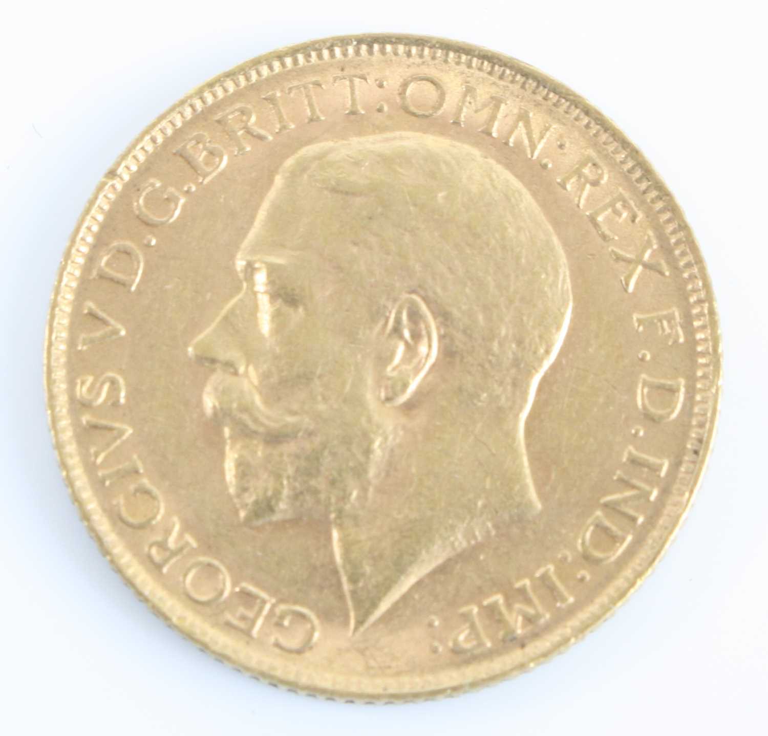 Great Britain, 1911 gold full sovereign, George V, rev: St George and Dragon above date. (1)